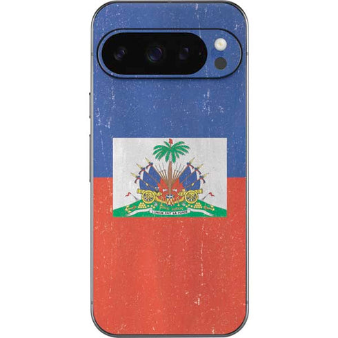 Haitian Flag Distressed Google Pixel 9 Pro Skin